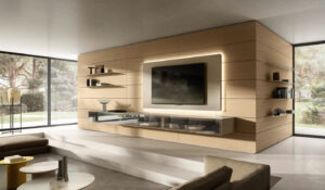 porta tv con boiserie