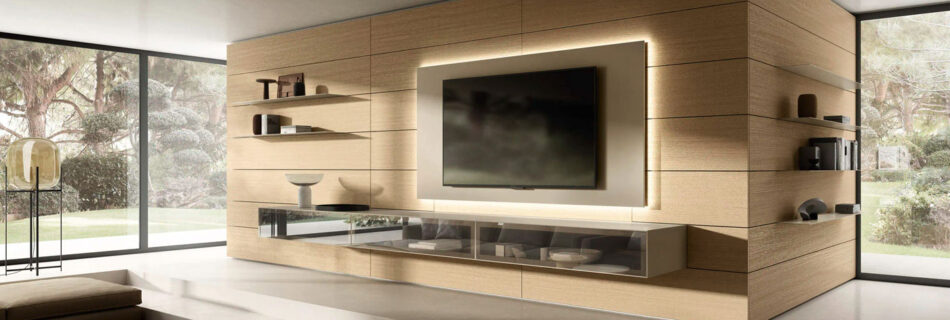 porta tv con boiserie